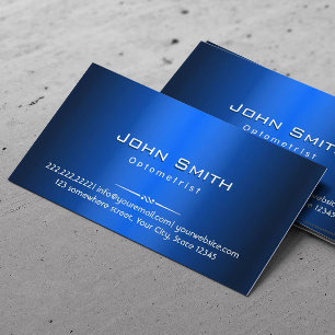 Royal Blue Metal Optometrist Business Card
