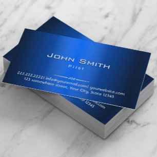 Royal Blue Metal Pilot/Aviator Business Card