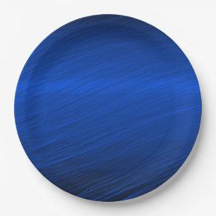 Royal Blue Metallic Graphic Paper Plate