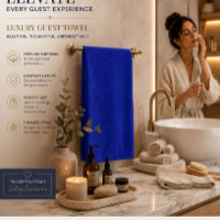 Royal Blue Minimalist Luxury Guest Towel