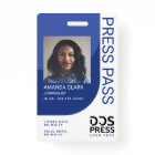 Royal Blue Modern & Minimal Press Pass Photo ID