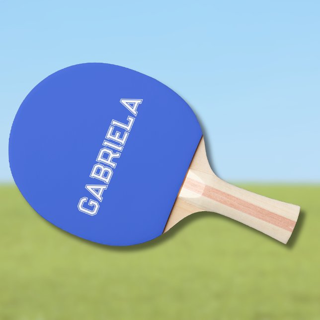Royal Blue Modern Name | Trendy Minimalist  Ping Pong Paddle (Creator Uploaded)