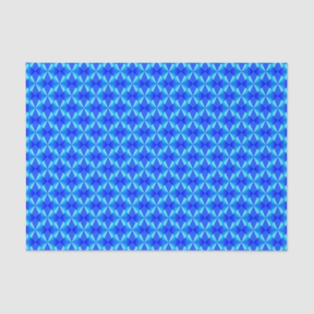 Royal Blue Modern Trendy Pattern  Tissue Paper (Front)
