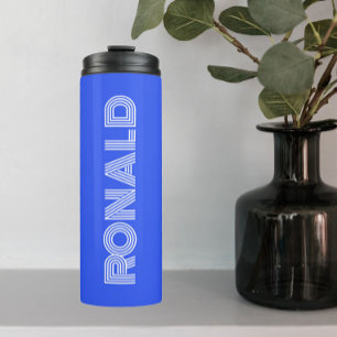 Royal Blue Modern Typography Personalised Thermal Tumbler