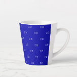 Royal blue monogram initials pattern latte mug<br><div class="desc">A trendy royal blue coloured background.  Personalise and add your monogram letters,  initials.  White letters.  The monogram as a background pattern.</div>
