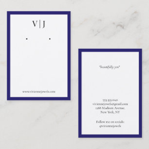 Royal Blue Monogram Jewellery Earrings Display Car Business Card