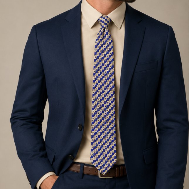 Royal Blue Monogram Tie (Creator Uploaded)