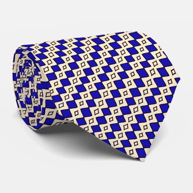 Royal Blue Monogram Tie (Rolled)