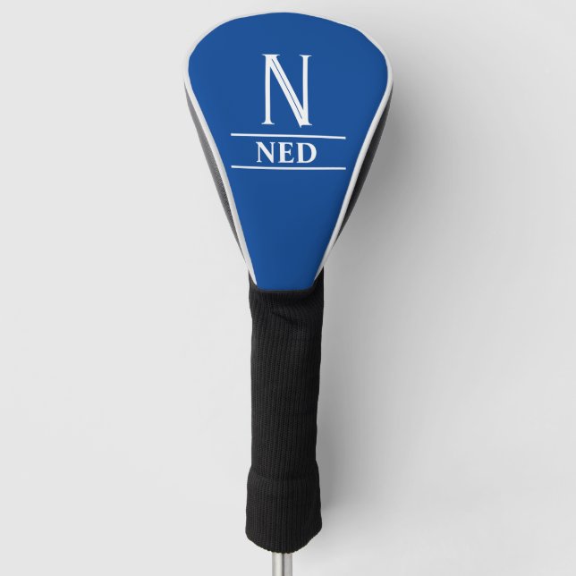 Royal Blue Monogrammed Golf Head Cover (Front)