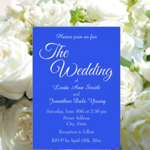 Royal Blue Monotone Simple Style Wedding