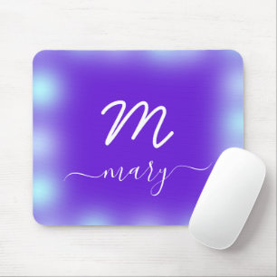Royal Blue Navy Name Monogram Cobalt Indygo Mouse Pad