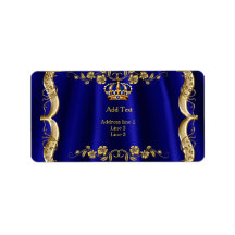 Royal Blue Navy Wedding Gold Crown