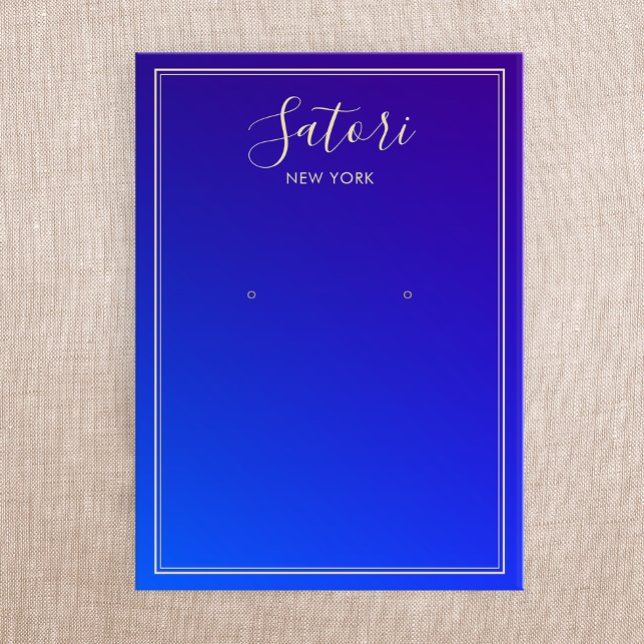 Royal Blue Ombre Script Earring Display (Creator Uploaded)