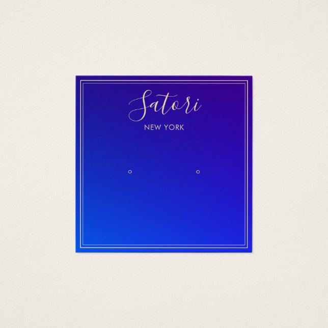 Royal Blue Ombre Signature Stud Earring Display (Front)