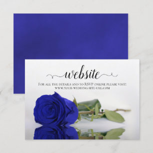 Royal Blue or Cobalt Rose Elegant Wedding Website Enclosure Card