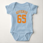 Royal Blue & Orange Baby | Sports Jersey Design Baby Bodysuit<br><div class="desc">Royal Blue & Orange Baby | Sports Jersey Design • Baby Football Bodysuit</div>