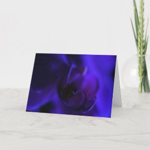 Royal Blue Orchid Blank Card, Exotic Floral Card