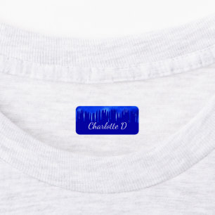 Royal blue paint dripping name script