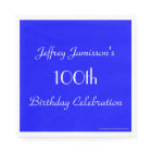 Royal Blue Paper Napkins, 100th Birthday Party