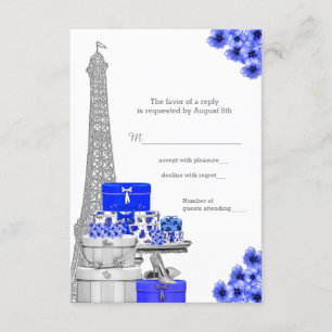Royal Blue Paris RSVP Card