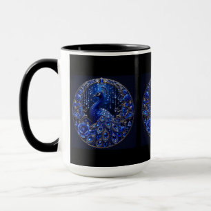 Royal Blue Peacock Crystal Glamour Mug