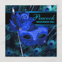 Royal Blue Peacock Masquerade Party