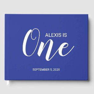 Royal Blue Personalised First Birthday Guestbook