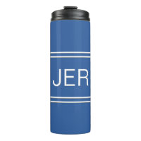 Royal Blue Personalised Monogram Initials Drink