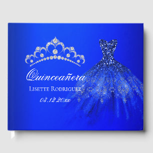 Royal Blue Personalised Quinceanera Guest Book