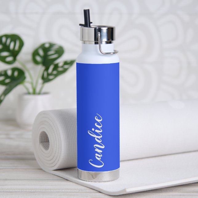 Royal Blue Personalised Wedding Bridesmaid Water Bottle (Yoga)