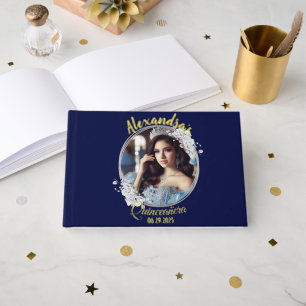Royal Blue Photo Vintage Boho Quinceañera Spanish Guest Book