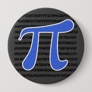 Royal Blue Pi Symbol 10 Cm Round Badge