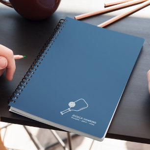 Royal Blue Pickleball Paddle & Ball Personal Notebook