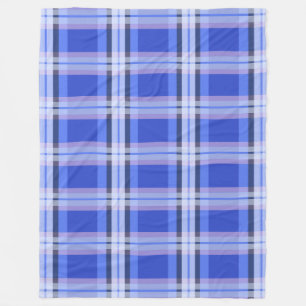 Royal Blue Plaid Seamless Pattern Fleece Blanket
