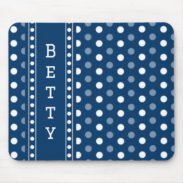 Royal Blue Polka Dot Mouse Pad (Front)