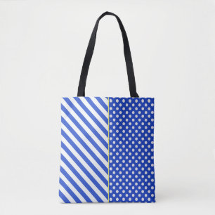 Royal Blue Polka Dots and Stripes by ShirleyTaylor Tote Bag
