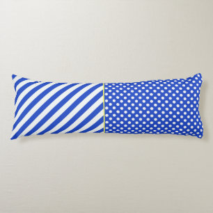 Royal Blue Polka Dots And Stripes by STaylor Body Cushion