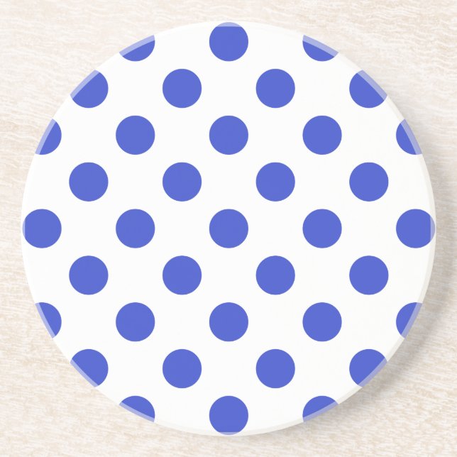 Royal blue polka dots coaster (Front)
