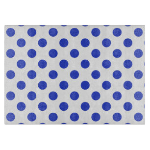 Royal blue polka dots cutting board