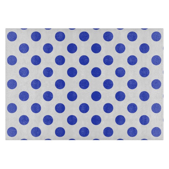 Royal blue polka dots cutting board (Front)