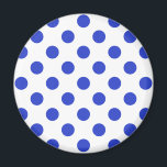 Royal blue polka dots magnet<br><div class="desc">Royal blue polka dots on white background</div>