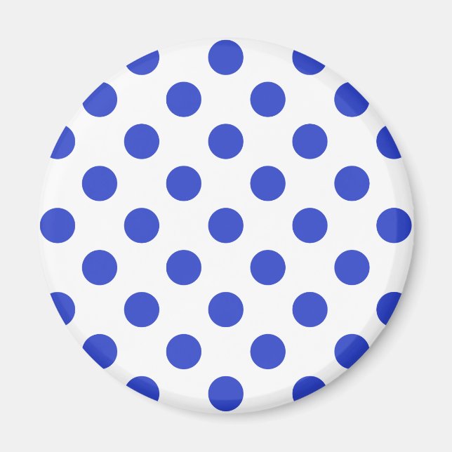 Royal blue polka dots magnet (Front)