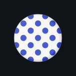 Royal blue polka dots magnet<br><div class="desc">Royal blue polka dots on white background</div>