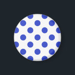 Royal blue polka dots magnet<br><div class="desc">Royal blue polka dots on white background</div>