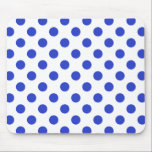 Royal blue polka dots mouse pad<br><div class="desc">Royal blue polka dots on white background</div>