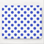 Royal blue polka dots mouse pad<br><div class="desc">Royal blue polka dots on white background</div>