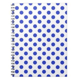 Royal blue polka dots spiral notebook