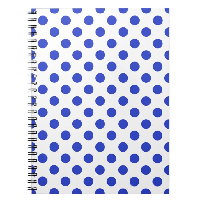 Royal blue polka dots spiral notebook (Front)