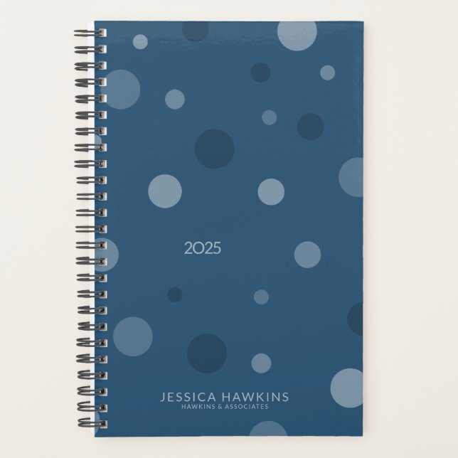 Royal Blue Pop Dots Year Weekly Planner (Front)