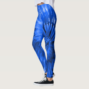 Royal Blue Psychedelic Starburst Tie Dye Leggings